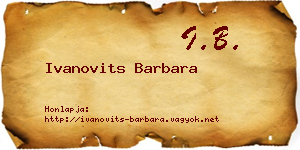 Ivanovits Barbara névjegykártya